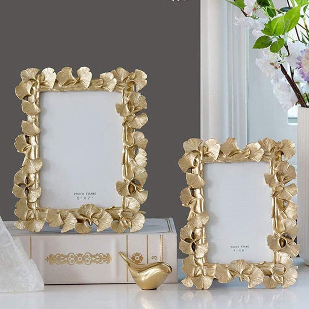 Shop 0 Creative Retro Golden Picture Frame American Ginkgo Leaf Suitable for Decorative Painting 4 Inch 6 Inch Photo Frame Mademoiselle Home Decor