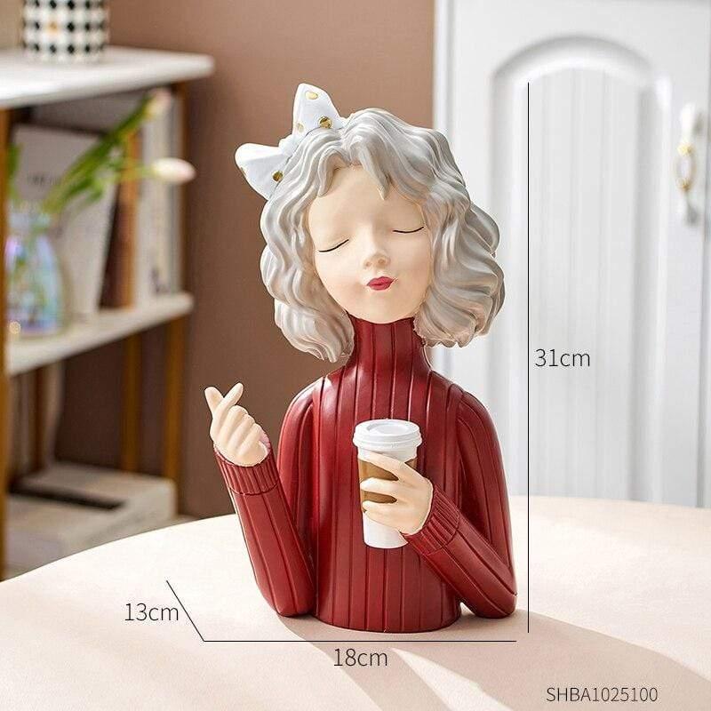Shop 200044142 Girl in Red : Large Nicola Sculpture Mademoiselle Home Decor