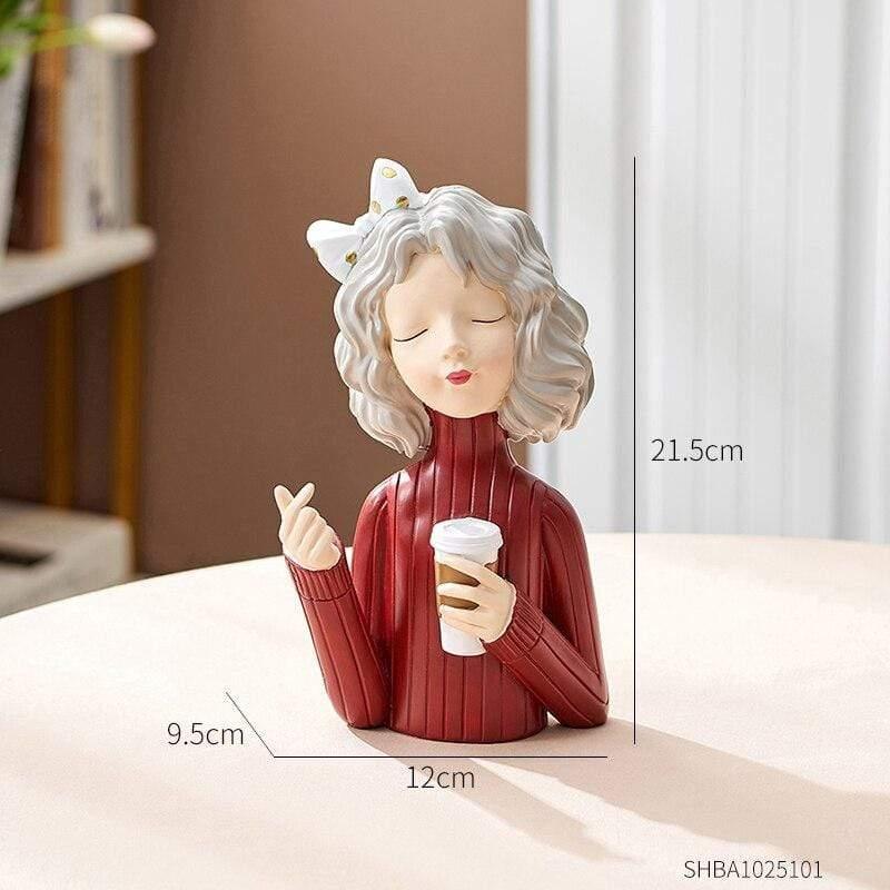 Shop 200044142 Girl in Red : Medium Nicola Sculpture Mademoiselle Home Decor