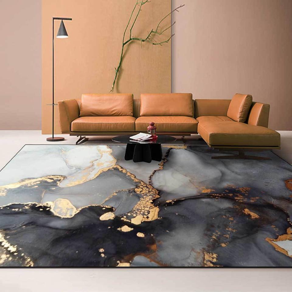 Shop 0 Modern Nordic Large Carpet Living Room 3D Print Gold Black Red Colorful Abstract for Kitchen Bedroom Area Rug Home Balcony Mats Mademoiselle Home Decor