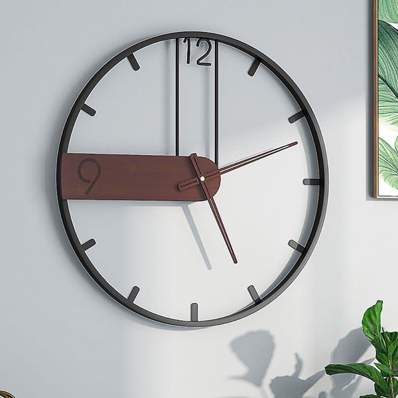 Shop 0 Black   Wood color Nordic Retro Luxurious Style Wall Clock Hanging Hollow Metal Clock for Living Room Bedroom Kitchen Wall Decor Mademoiselle Home Decor