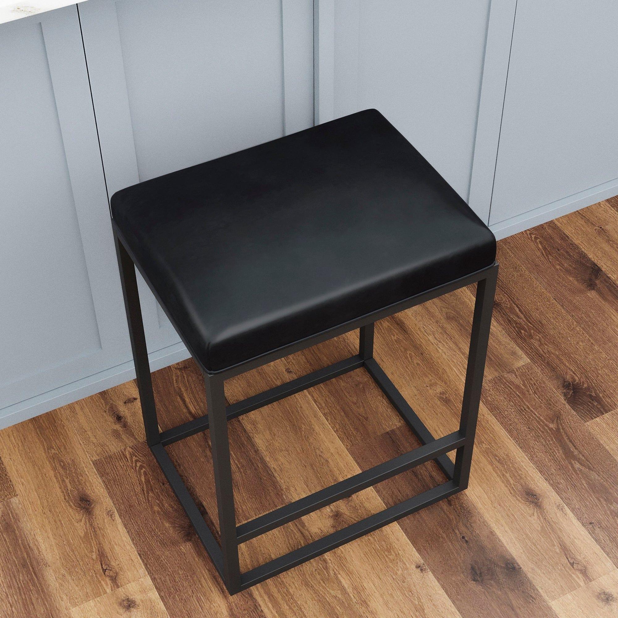 Shop Onslow Black Bar Stool (Set of 2) Mademoiselle Home Decor