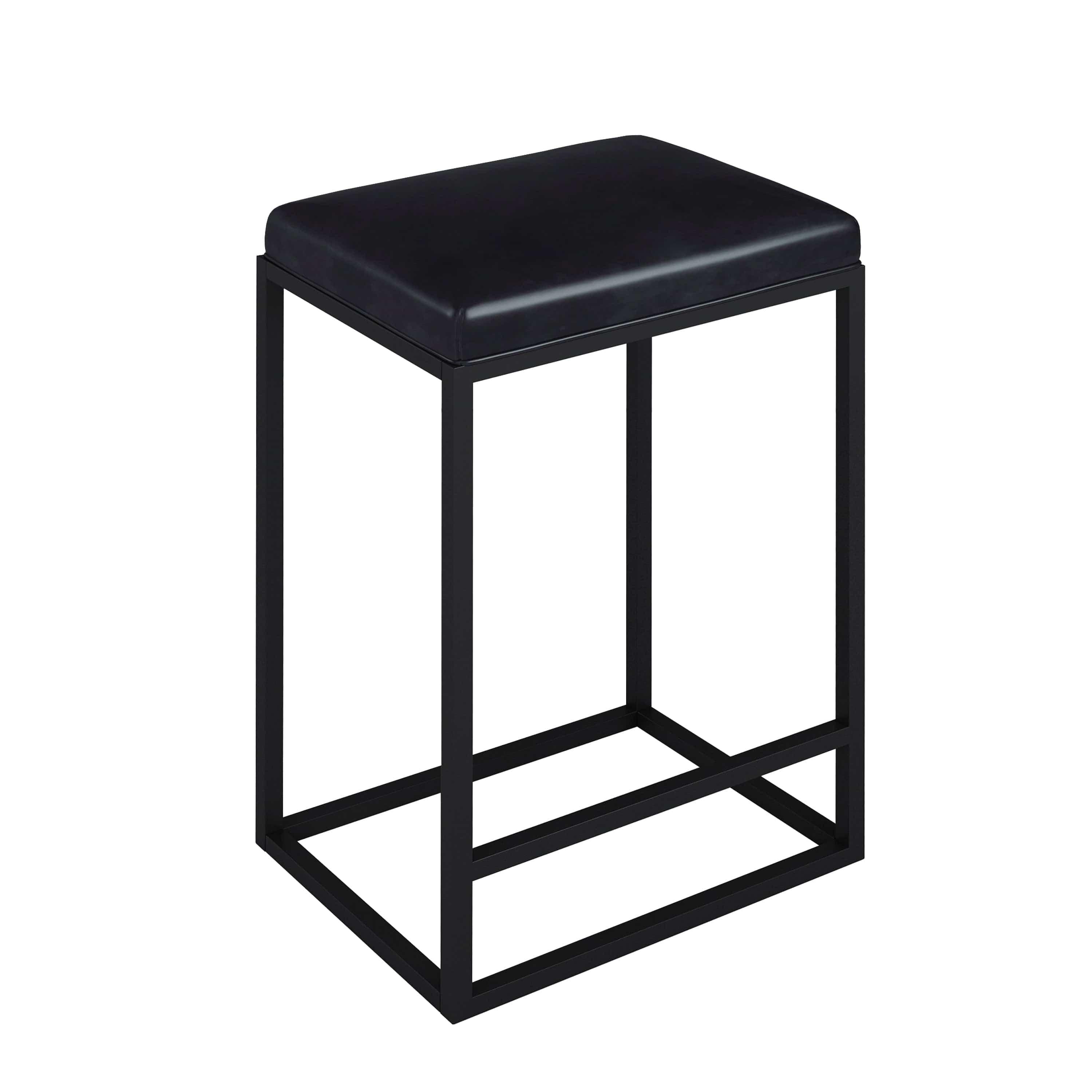 Shop Onslow Black Bar Stool (Set of 2) Mademoiselle Home Decor