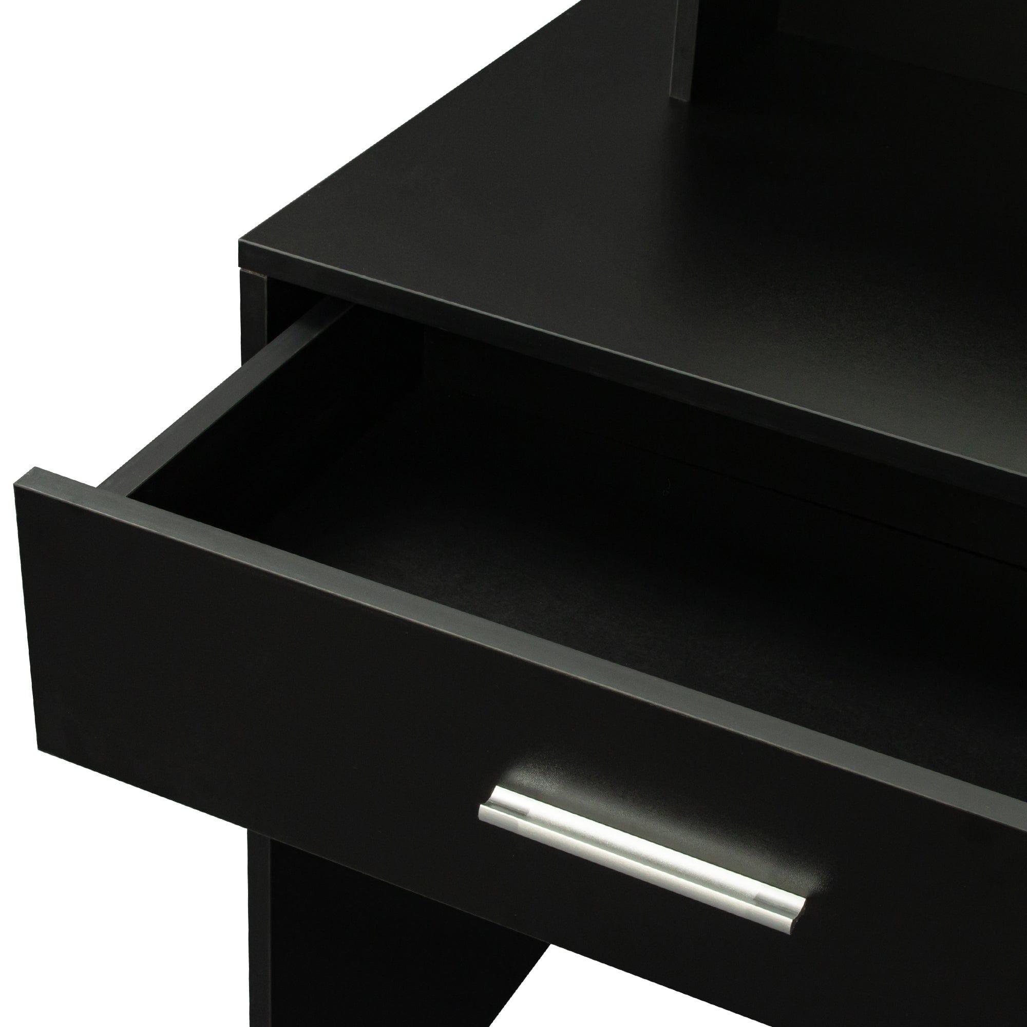 Shop Modern Dressing table with 1 Drawers, 1 cabinet,Rectangular Makeup Table with Mirror, Open Shelves ,35.43*15.75* 52.76inch,for Bedroom, Black Mademoiselle Home Decor