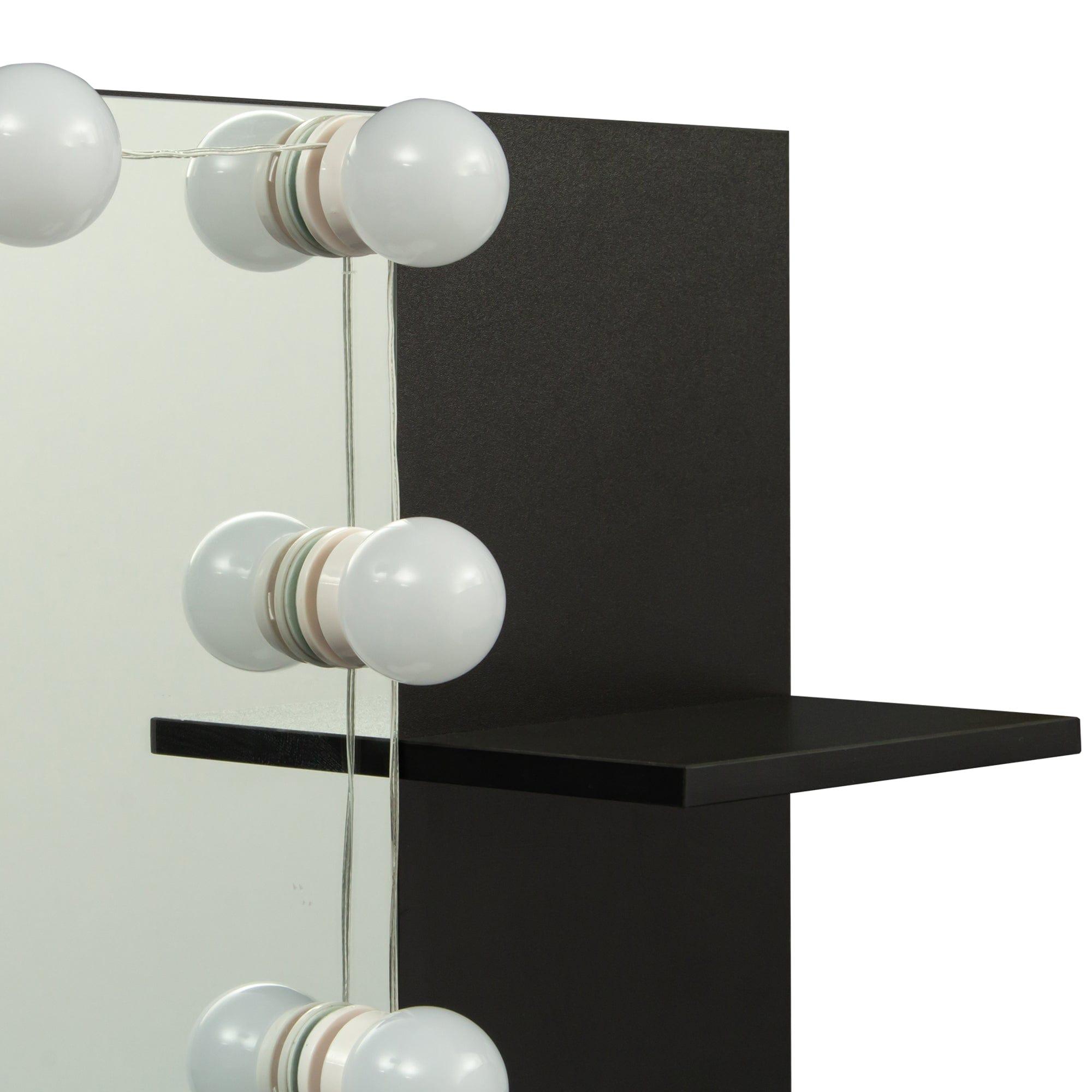 Shop Modern Dressing table with 1 Drawers, 1 cabinet,Rectangular Makeup Table with Mirror, Open Shelves ,35.43*15.75* 52.76inch,for Bedroom, Black Mademoiselle Home Decor