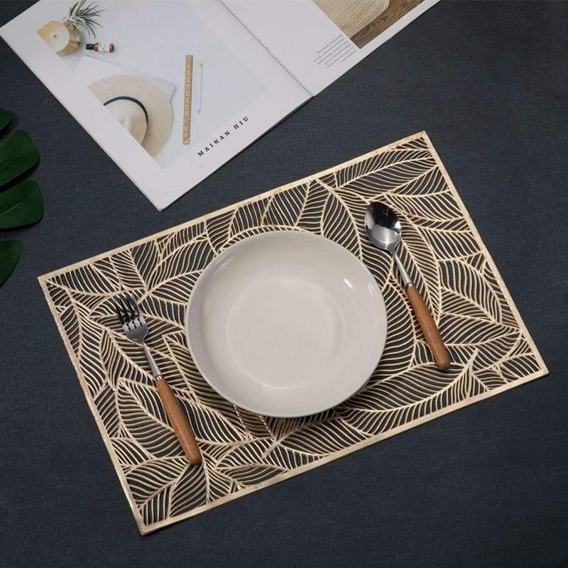 Shop 0 Rectangle Placemats Restaurant Hollow PVC decoration Meal Mat Anti-hot Dining Table Line Mat Steak Plate Pad 6/4PCS Mademoiselle Home Decor