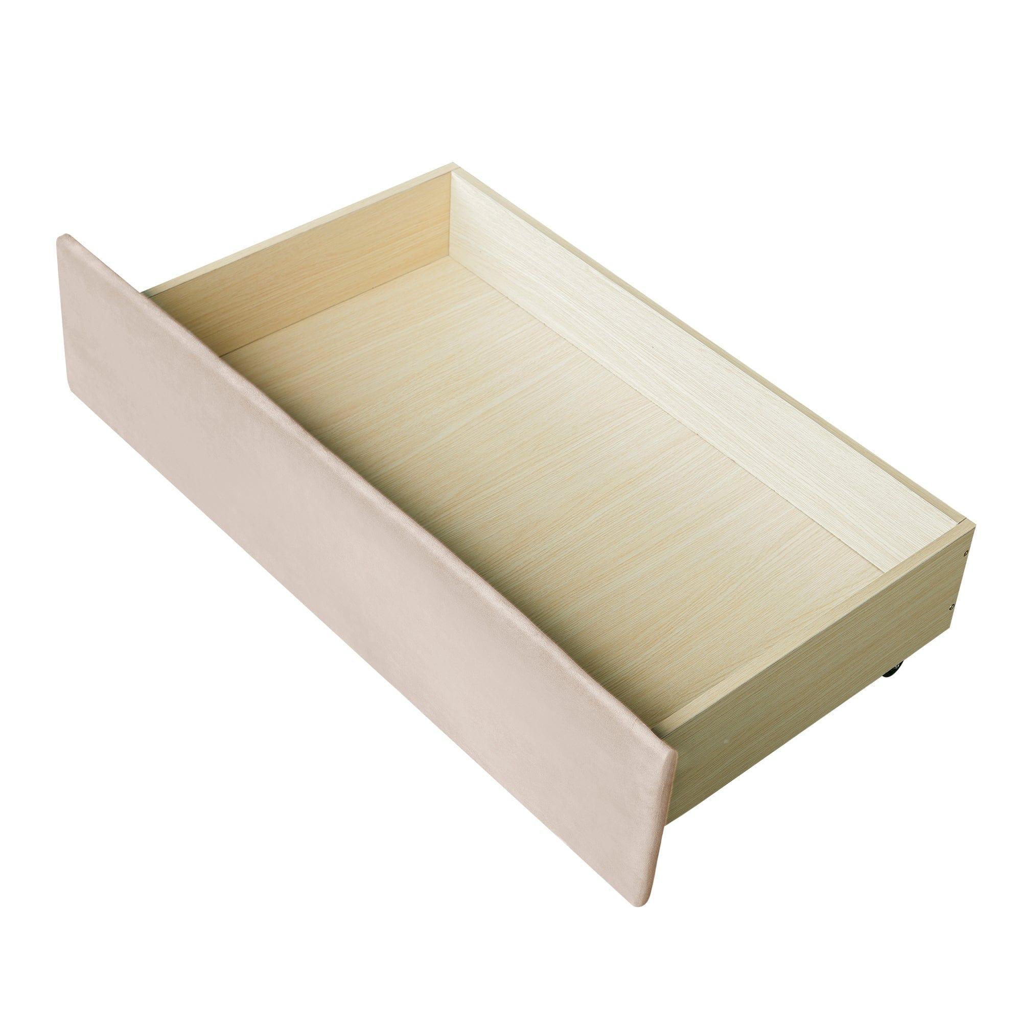 Shop Upholstered daybed Twin Size with Two Drawers and Wood Slat ,Beige Mademoiselle Home Decor