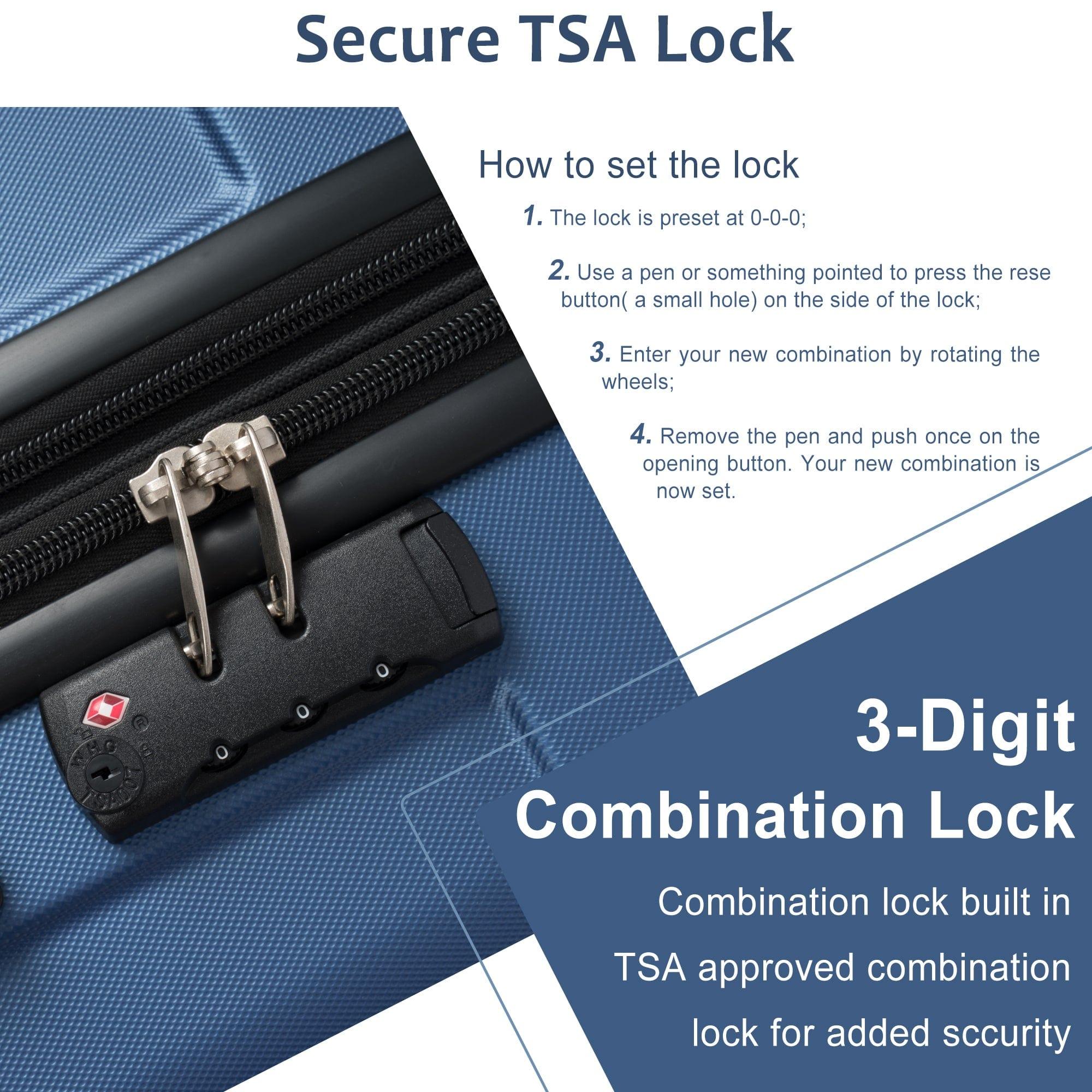 Shop Hardshell Luggage Sets 3 Pcs Spinner Suitcase with TSA Lock Lightweight 20''24''28'' Mademoiselle Home Decor