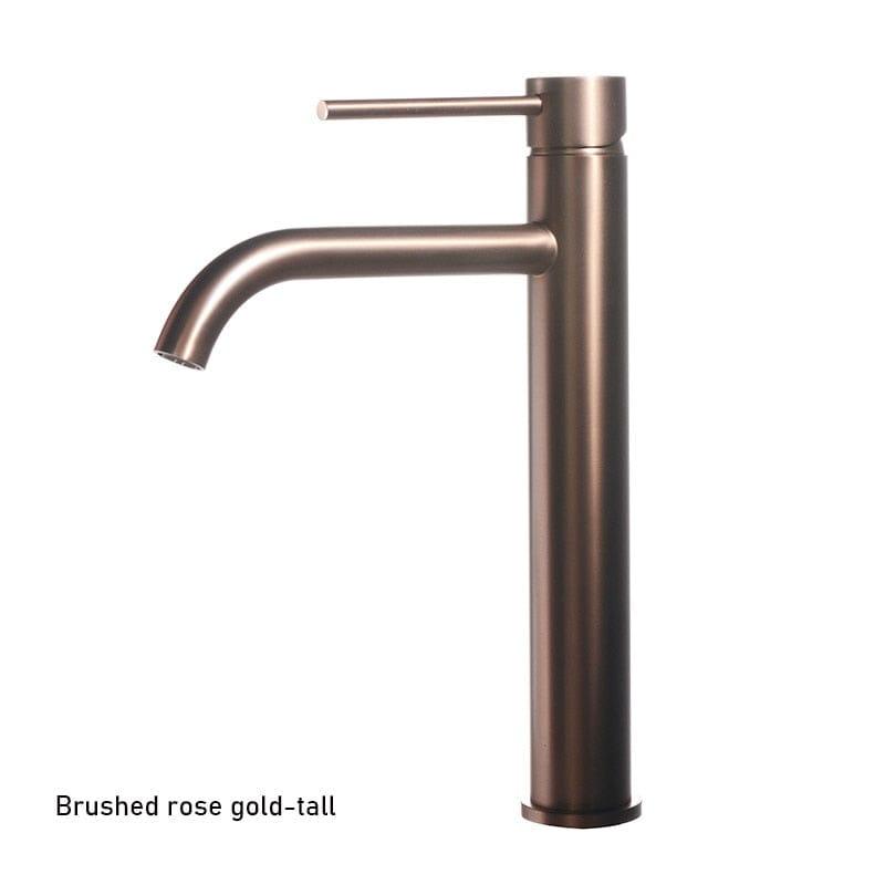 Shop 0 Brushed rose gold Brushed Gold Bathroom Basin Faucet Cold And Hot Mixer Water Tap Deck Mounted Single Hole & Handle Tall Style Brushed Rose Gold Mademoiselle Home Decor