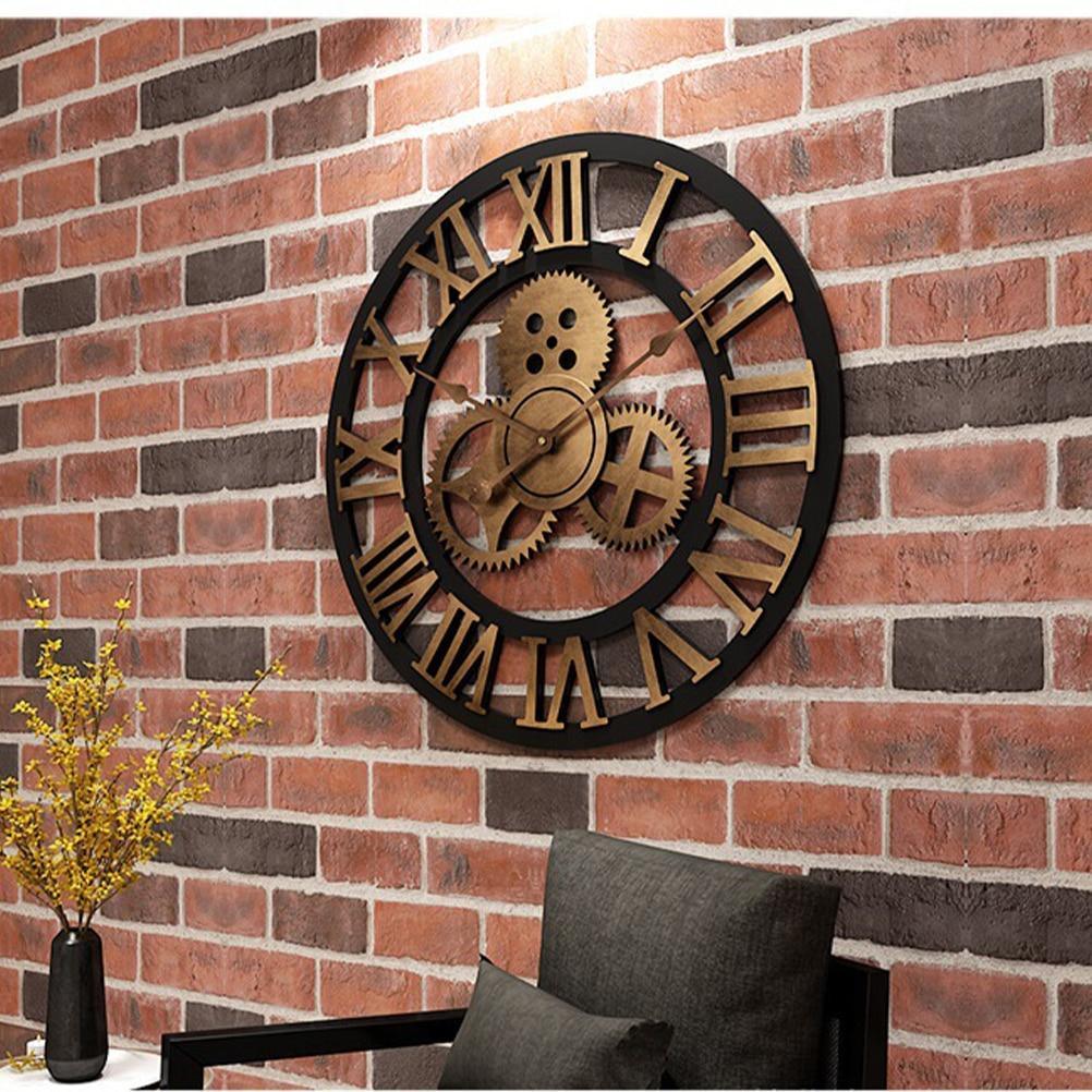 Shop 0 Industrial Gear Wall Clock Decorative Retro MDL Wall Clock Industrial Age Style Room Decoration Wall Art Decor (Without Battery) Mademoiselle Home Decor