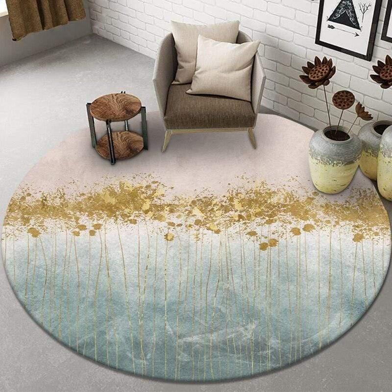 Shop 0 5 / Diameter 40cm Modern Round Living Room Carpet Chair Mat Diamond Print Bedroom Rug for Children Room Entrance Doormat Kids Play Gaming Area Rug Mademoiselle Home Decor