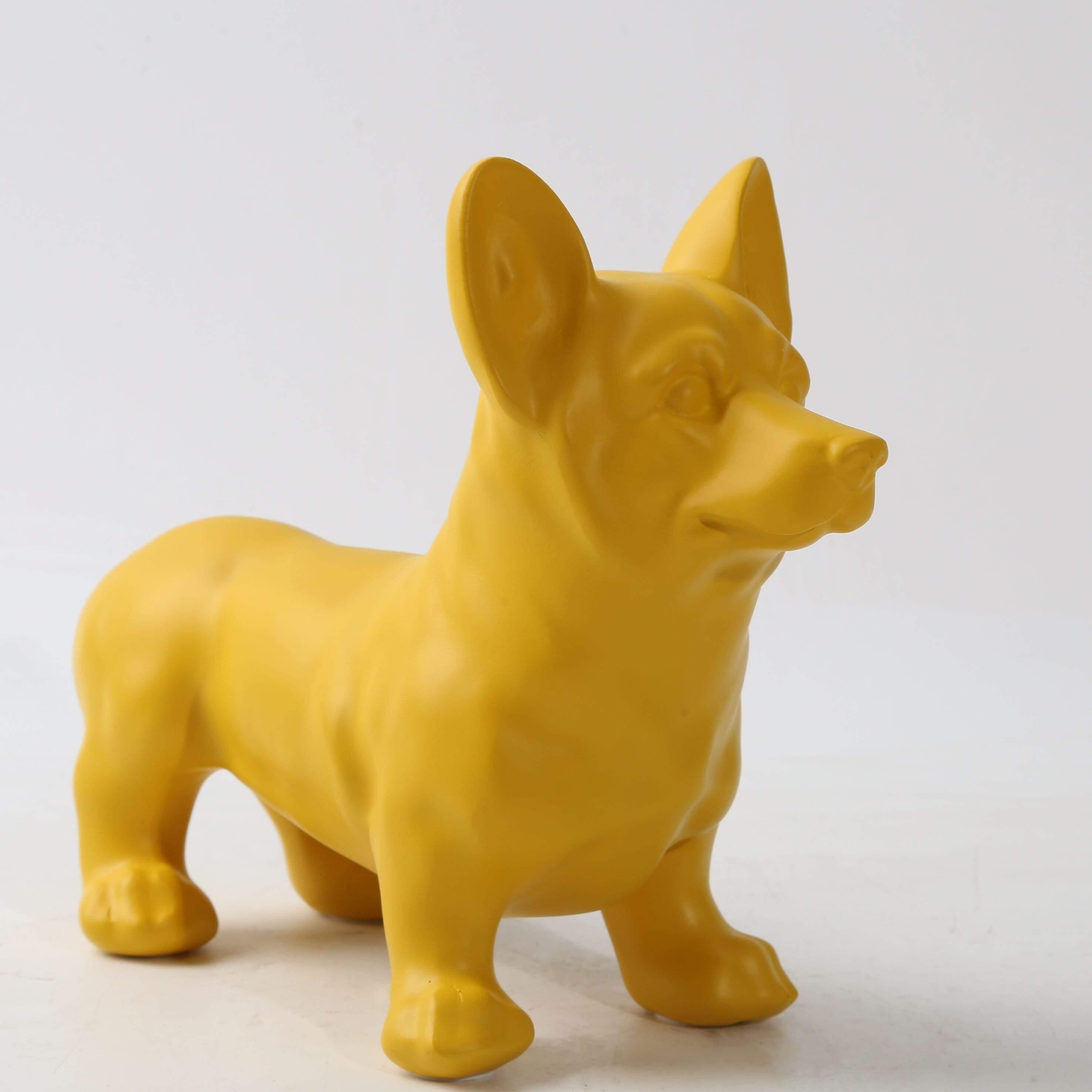Shop 0 Yellow / 25.5X10.5X19.5CM Nordic Art Graffiti Corgi Dog Painting Creative Resin Crafts Home Decoration Wine Cabinet Office Decor Crafts Gift Ornaments Mademoiselle Home Decor
