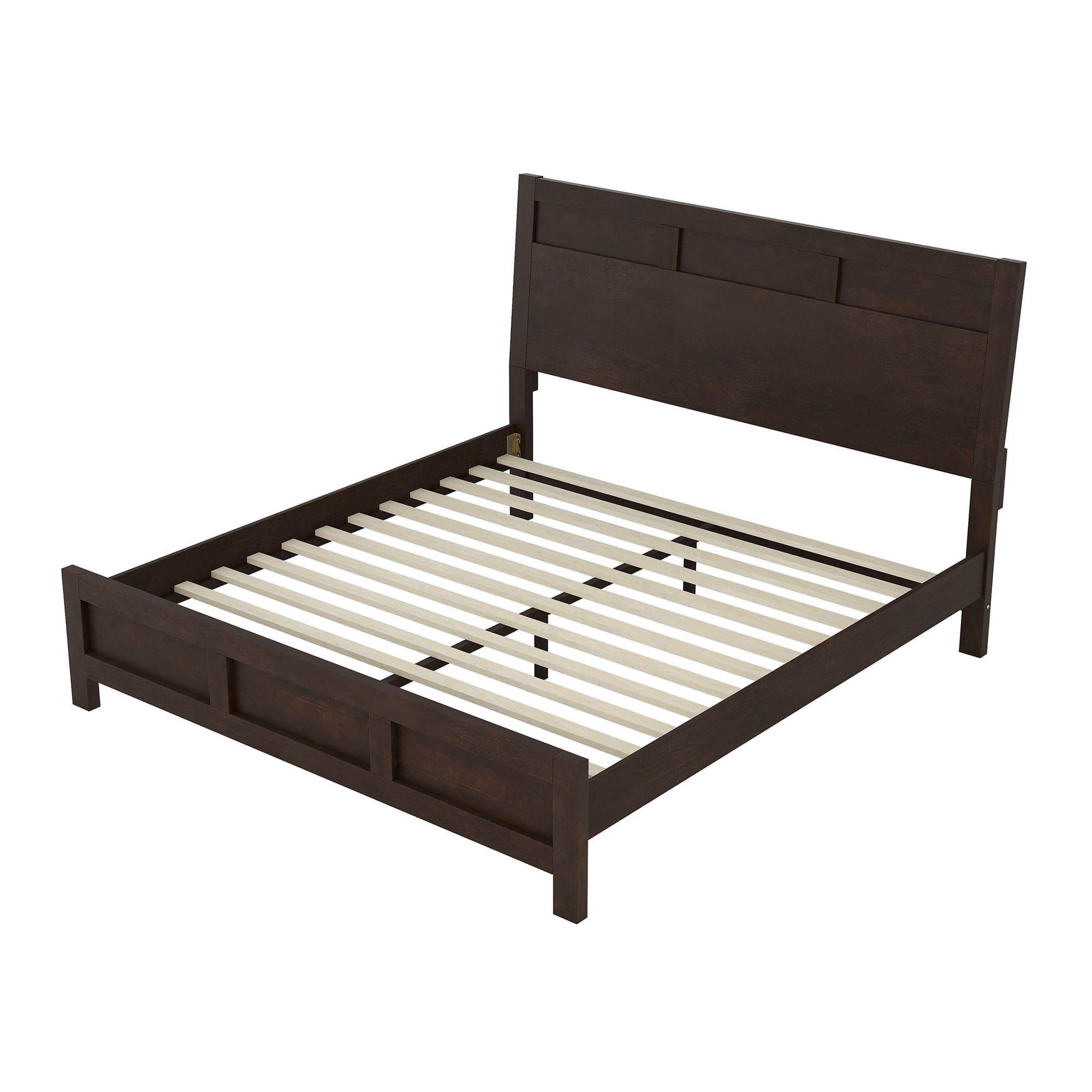 Shop Classic Rich Brown 3 Pieces King Bedroom Set (King Bed + Nightstand+ Dresser) Mademoiselle Home Decor