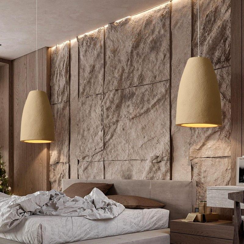 Shop 0 Wabi Sabi Restaurant LED Chandelier Light Bar Designer Bedroom Bedside Lamp Home Decor Cement Living Room Homestay Hanging Light Mademoiselle Home Decor