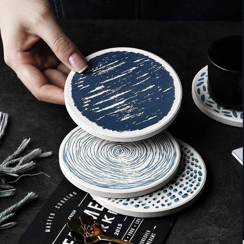 Shop 0 Natural Diatom Mud Coaster Non-Slip Round Placemat Water Absorbs Cutlery Insulation Anti-scalding Coaster Marble Table Decor Mademoiselle Home Decor