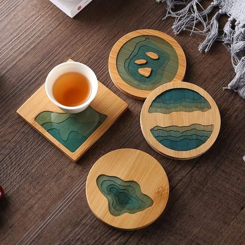 Shop 0 Bamboo Multiple Styles Coasters Bowl Pad Insulation Placemats Table Padding Creative Resin Pattern Non-slip Coffee Tea Cup Mats Mademoiselle Home Decor