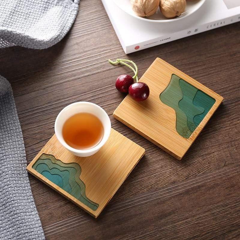 Shop 0 Bamboo Multiple Styles Coasters Bowl Pad Insulation Placemats Table Padding Creative Resin Pattern Non-slip Coffee Tea Cup Mats Mademoiselle Home Decor