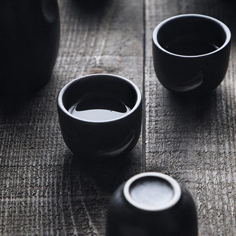 Shop 0 5Pcs Retro Japanese Sake Set Ceramic Flagon Liquor Cup 1 Pot 4 Cups Home Bar Sake White Wine Pot Creative Drinkware Gifts Mademoiselle Home Decor