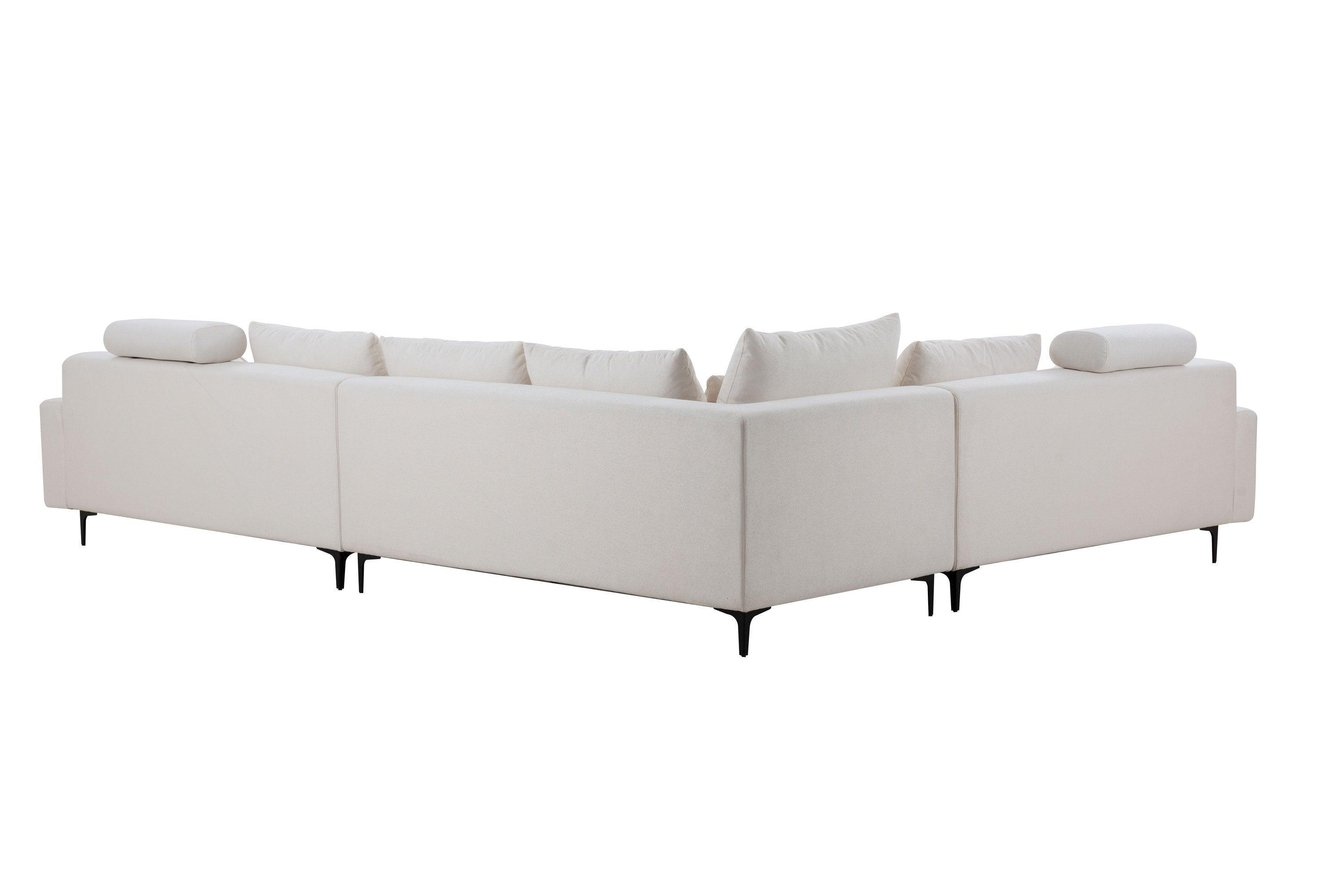 Shop Sectional Sofa Couch,144'' Wide Reversible L-Shaped Sofa Couch Set with Ottoman for Living Room Apartment Home Hotel Mademoiselle Home Decor