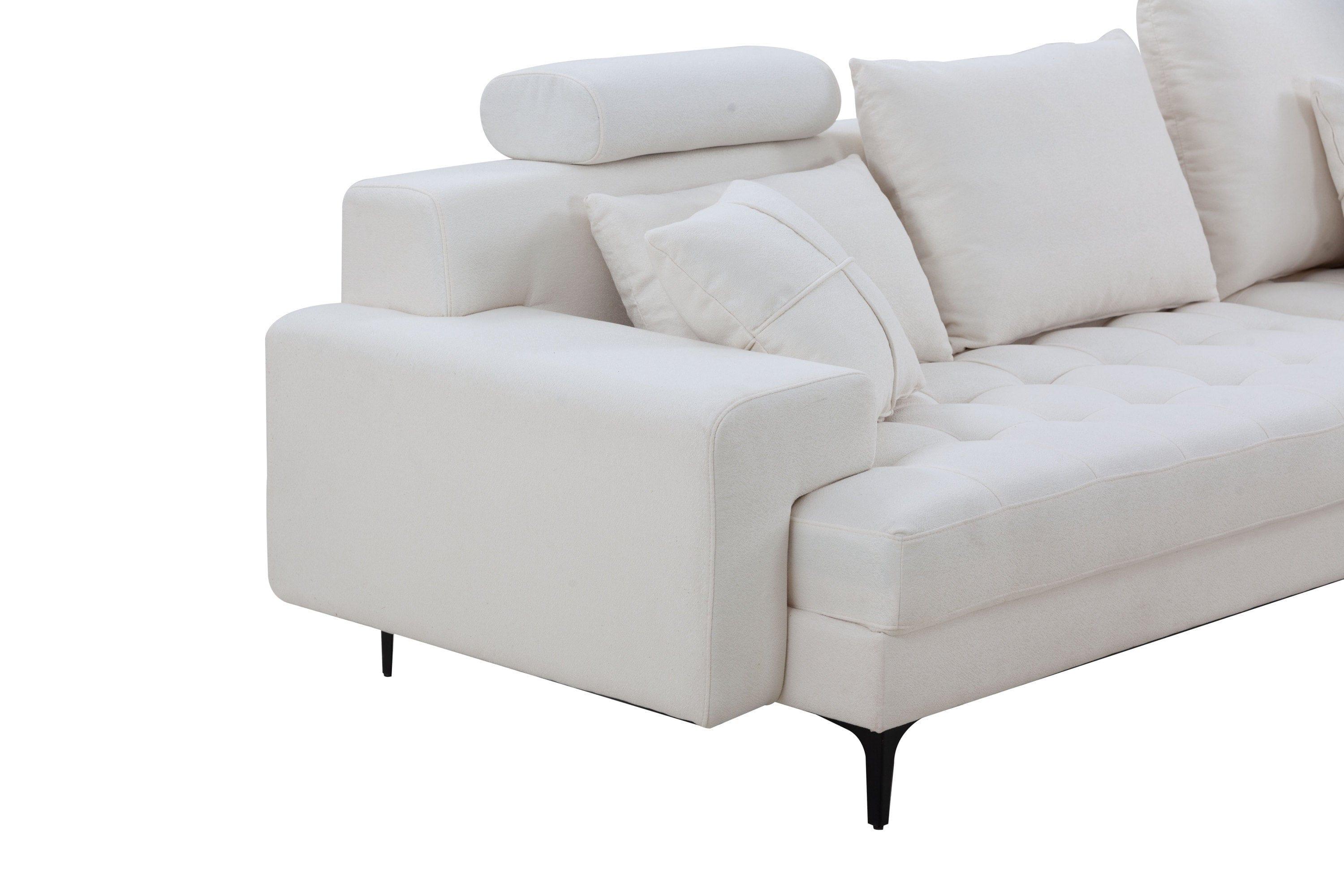 Shop Sectional Sofa Couch,144'' Wide Reversible L-Shaped Sofa Couch Set with Ottoman for Living Room Apartment Home Hotel Mademoiselle Home Decor