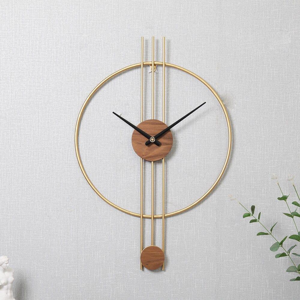 Shop 0 gold / diameter 45cm ZGXTM Nordic Golden Wrought Iron Wall Clock Creative Flower Decoration Clock Simple Mute Living Room Dinning Room Wall Clocks Mademoiselle Home Decor