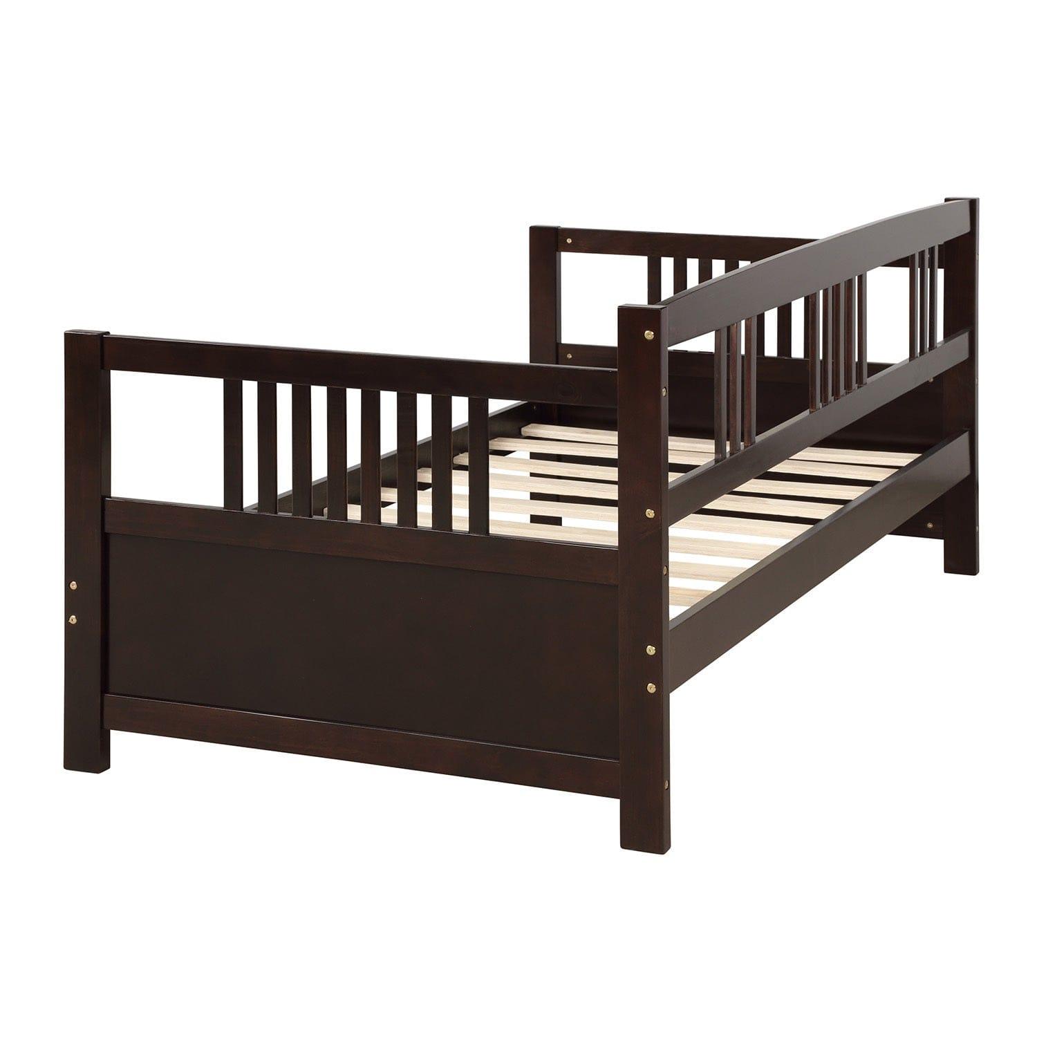 Shop Modern Solid Wood Daybed, Multifunctional, Twin Size, Espresso (Previous SKU: WF190234AAP) Mademoiselle Home Decor