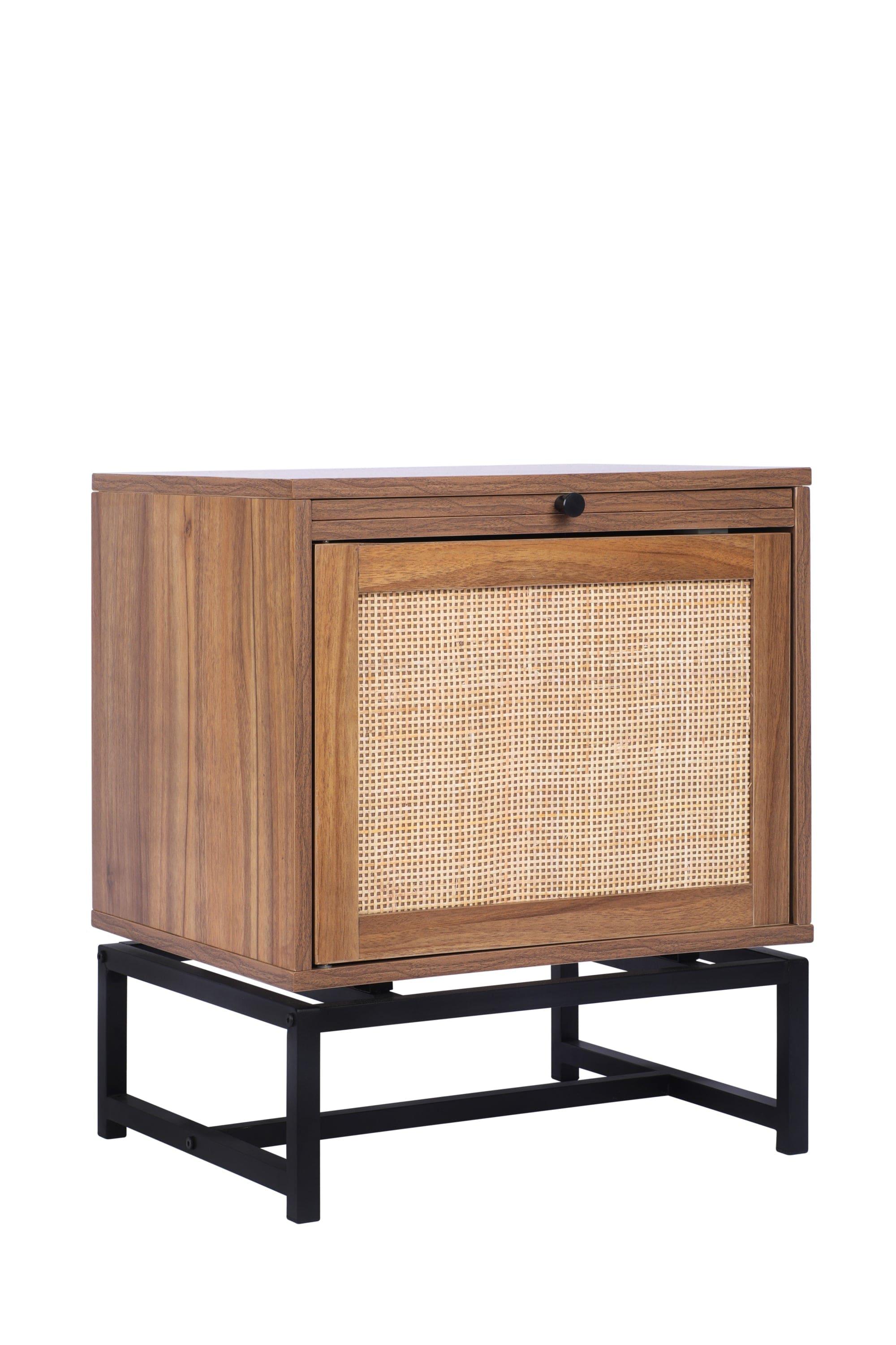 Shop Natural Rattan door nightstand,storage End Table,Accent Bedside Table for Bedroom, Living Room Mademoiselle Home Decor