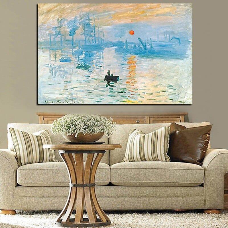 Shop 0 Claude Monet Impression Sunrise Famous Landscape Oil Painting on Canvas Art Poster Print Wall Picture for Living Room Cuadros Mademoiselle Home Decor