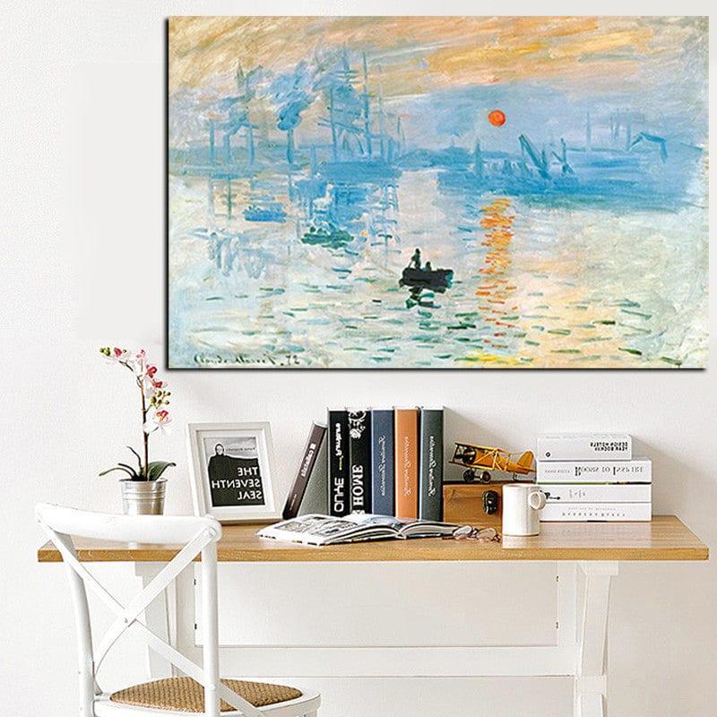 Shop 0 Claude Monet Impression Sunrise Famous Landscape Oil Painting on Canvas Art Poster Print Wall Picture for Living Room Cuadros Mademoiselle Home Decor