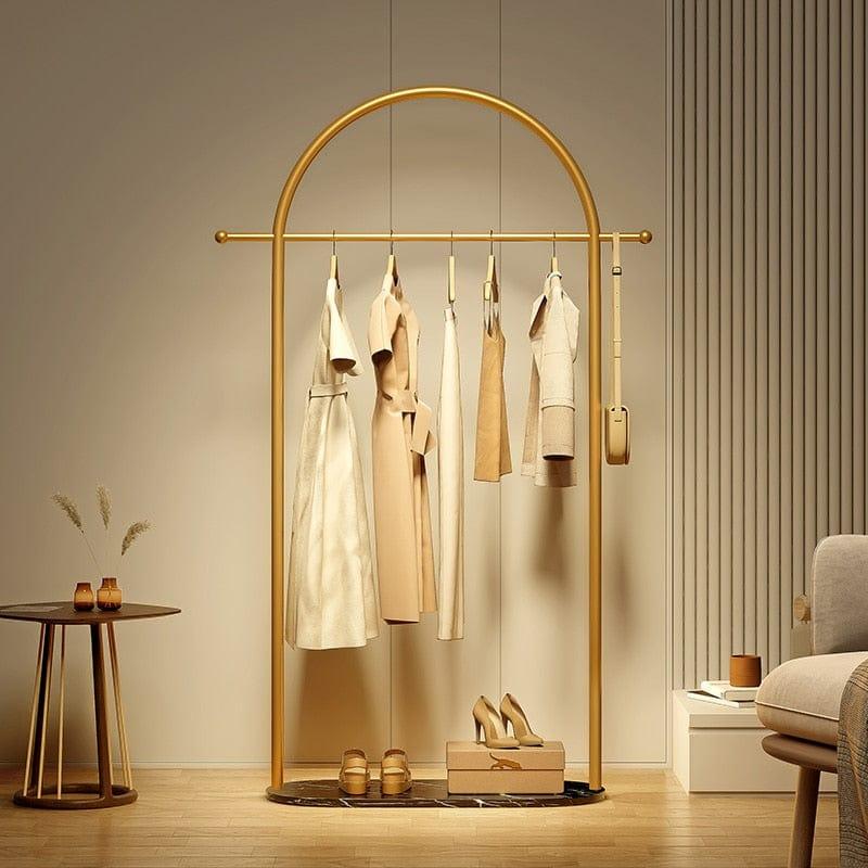 Shop 0 Golden Metal Standing Coat Rack Hanging Garment Wardrobes Clothes Rack Stand Dressing Room Clothing Hanger Shelf Rack Stand Mademoiselle Home Decor