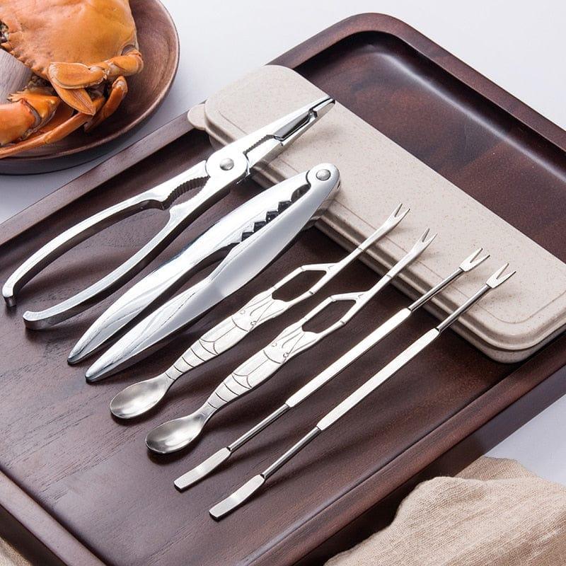 Shop 0 Seafood Tool Sets Crab Crackers Picks Spoons Set Stainless Steel Crab Peel Shrimp Tool Lobster Clamp Pliers Clip Pick Set Mademoiselle Home Decor