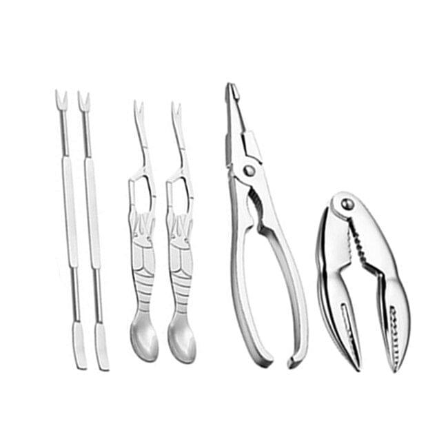 Shop 0 6PCS-B Seafood Tool Sets Crab Crackers Picks Spoons Set Stainless Steel Crab Peel Shrimp Tool Lobster Clamp Pliers Clip Pick Set Mademoiselle Home Decor