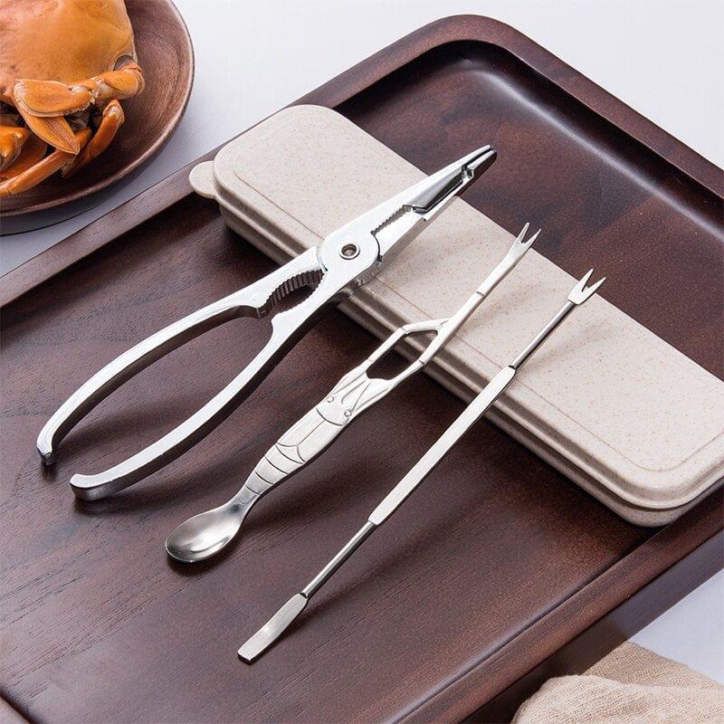 Shop 0 Seafood Tool Sets Crab Crackers Picks Spoons Set Stainless Steel Crab Peel Shrimp Tool Lobster Clamp Pliers Clip Pick Set Mademoiselle Home Decor