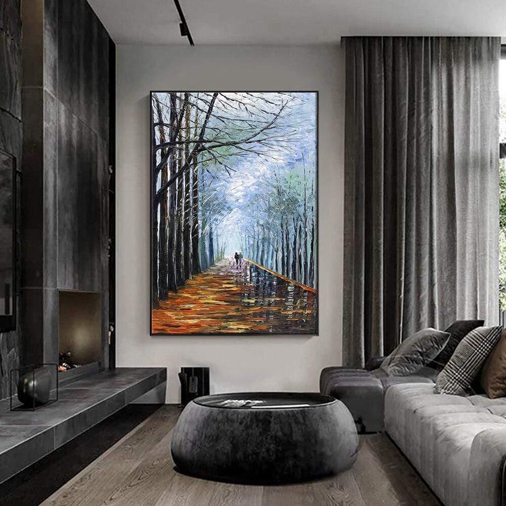 Shop 0 Pue Hand Painted Canvas Oil Paintings Abstract Landscape Canvas Painting Thick Textured Paintings For Living Room Decor Mural Mademoiselle Home Decor