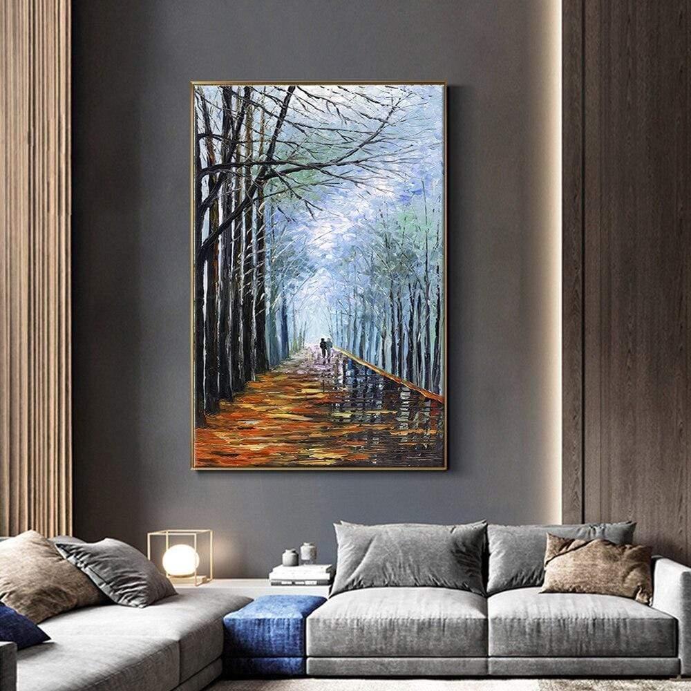 Shop 0 Pue Hand Painted Canvas Oil Paintings Abstract Landscape Canvas Painting Thick Textured Paintings For Living Room Decor Mural Mademoiselle Home Decor