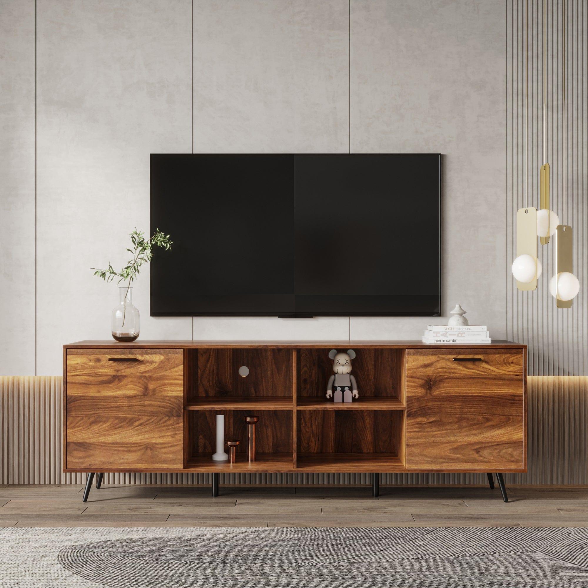 Shop TV Stand Mid-Century Wood Modern Entertainment Center Adjustable Storage Cabinet TV Console for Living Room Mademoiselle Home Decor