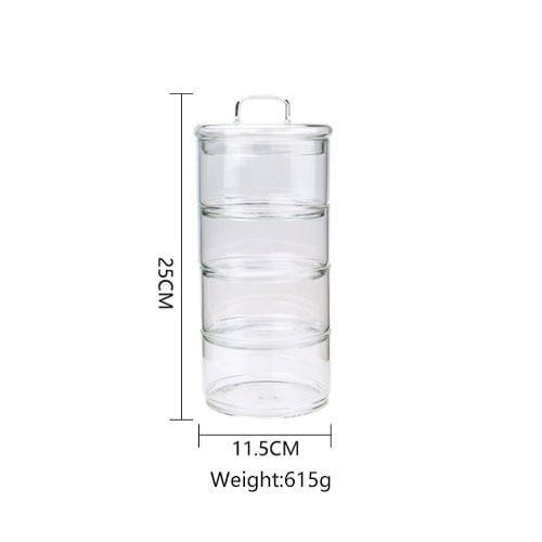 Shop 0 China / I Glass Food Storage Jar Sealed Moisture-Proof Multi-Grain Container Stacked Multi-Layer Kitchen Refrigerator Fruit Salad Bowl Mademoiselle Home Decor