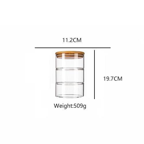 Shop 0 China / D Glass Food Storage Jar Sealed Moisture-Proof Multi-Grain Container Stacked Multi-Layer Kitchen Refrigerator Fruit Salad Bowl Mademoiselle Home Decor