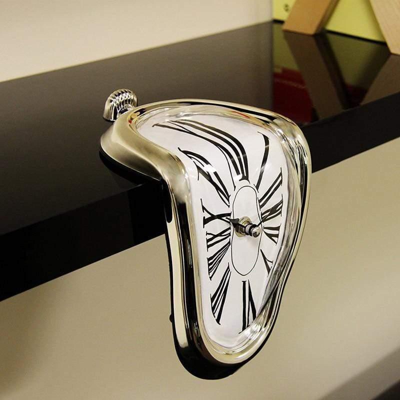 Shop 0 2019 New Novel Surreal Melting Distorted Wall Clocks Surrealist Salvador Dali Style Wall Watch Decoration Gift Home Garden Mademoiselle Home Decor