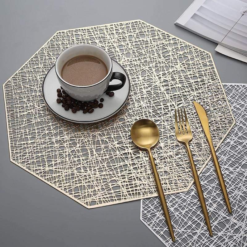 Shop 0 6/4pcs Placemats Set PVC Hollow Placemats for Dining Table Mats Home Diner Decoration Cutout Hangable Gold Individual Placemats Mademoiselle Home Decor