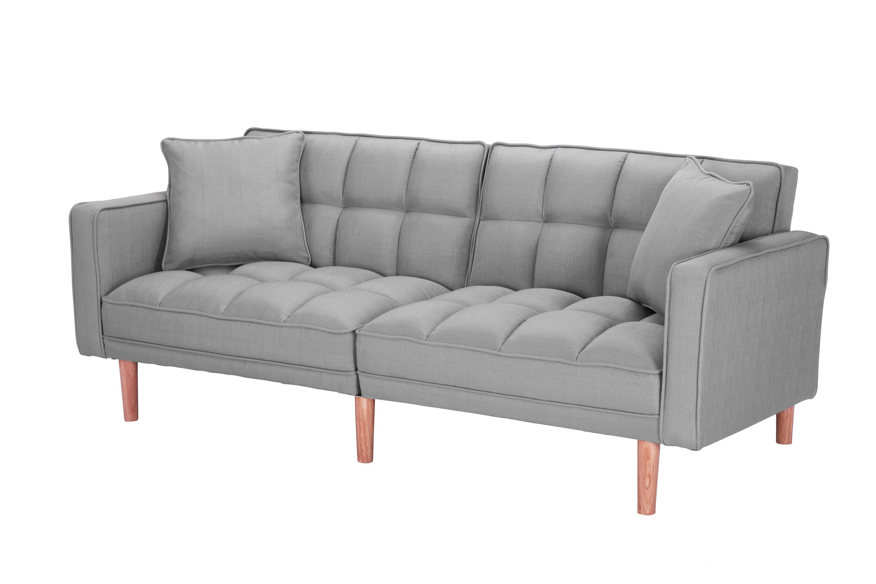 Shop FUTON SLEEPER SOFA WITH 2 PILLOWS LIGHT GREY FABRIC(same as W223S00032、W223S00583、W223S00992) Mademoiselle Home Decor