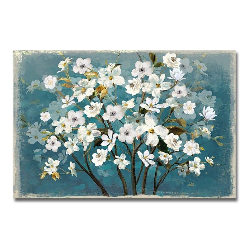 Shop 0 20X30cm no frame / SY 82337 Abstract White Flowers Oil Painting On Canvas Modern Nordic Plant Posters And Prints Wall Art Picture For Living Room Home Decor Mademoiselle Home Decor