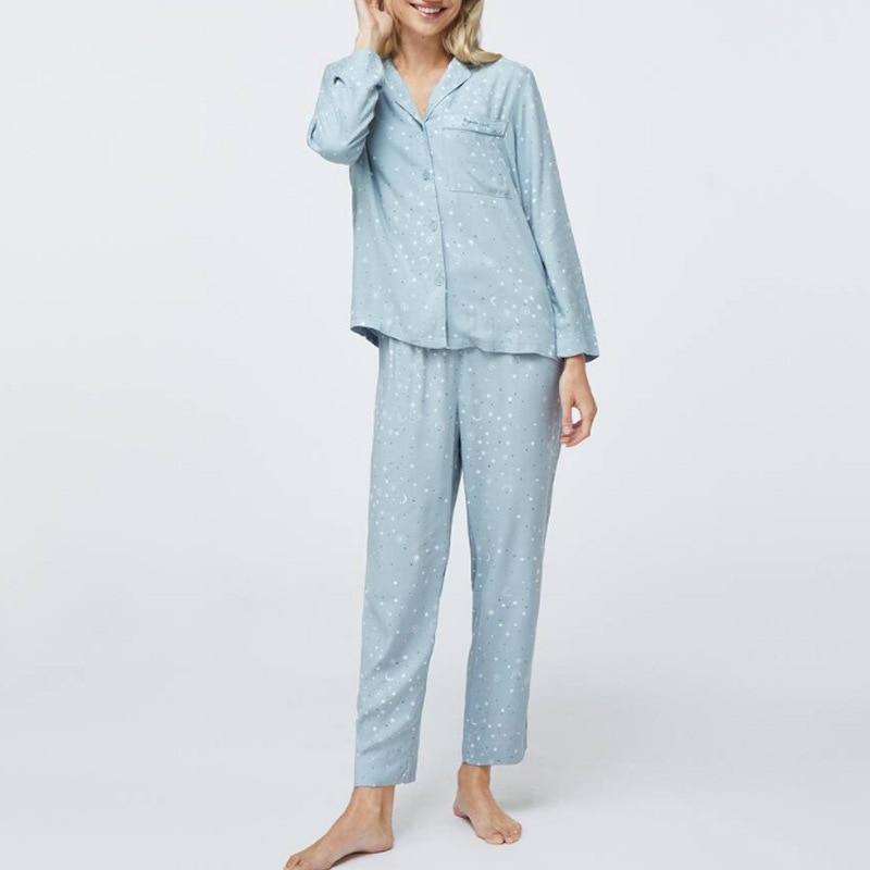 Shop 200001904 Sky Blue / S Starlit Pjs Set Mademoiselle Home Decor