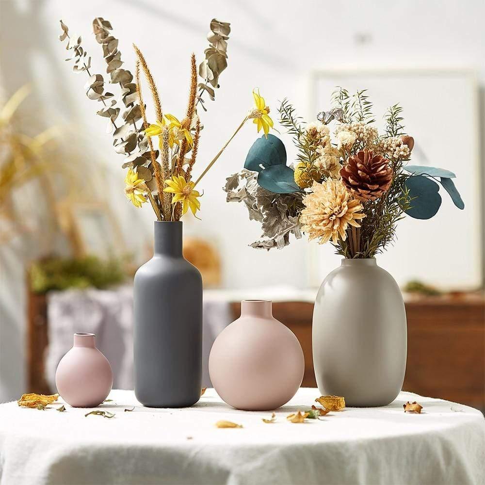 Shop 200001438 Stone Cuba Vases Set (Available with pre made artificial bouquets) Mademoiselle Home Decor