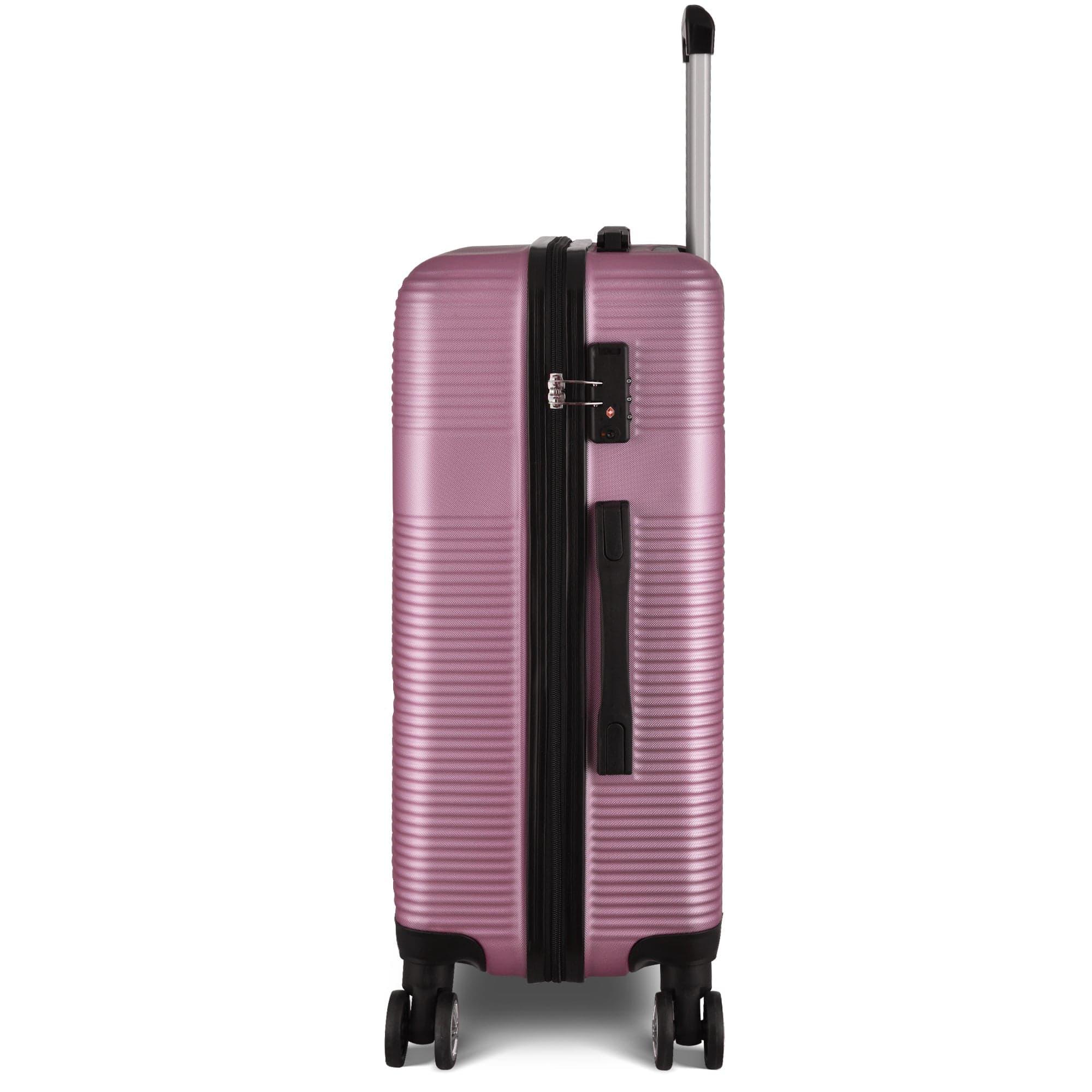 Shop 3 Piece Luggage with TSA Lock ABS, Durable Luggage Set, Lightweight Suitcase with Hooks, Spinner Wheels Cross Stripe Luggage Sets 20in/24in/28in Mademoiselle Home Decor