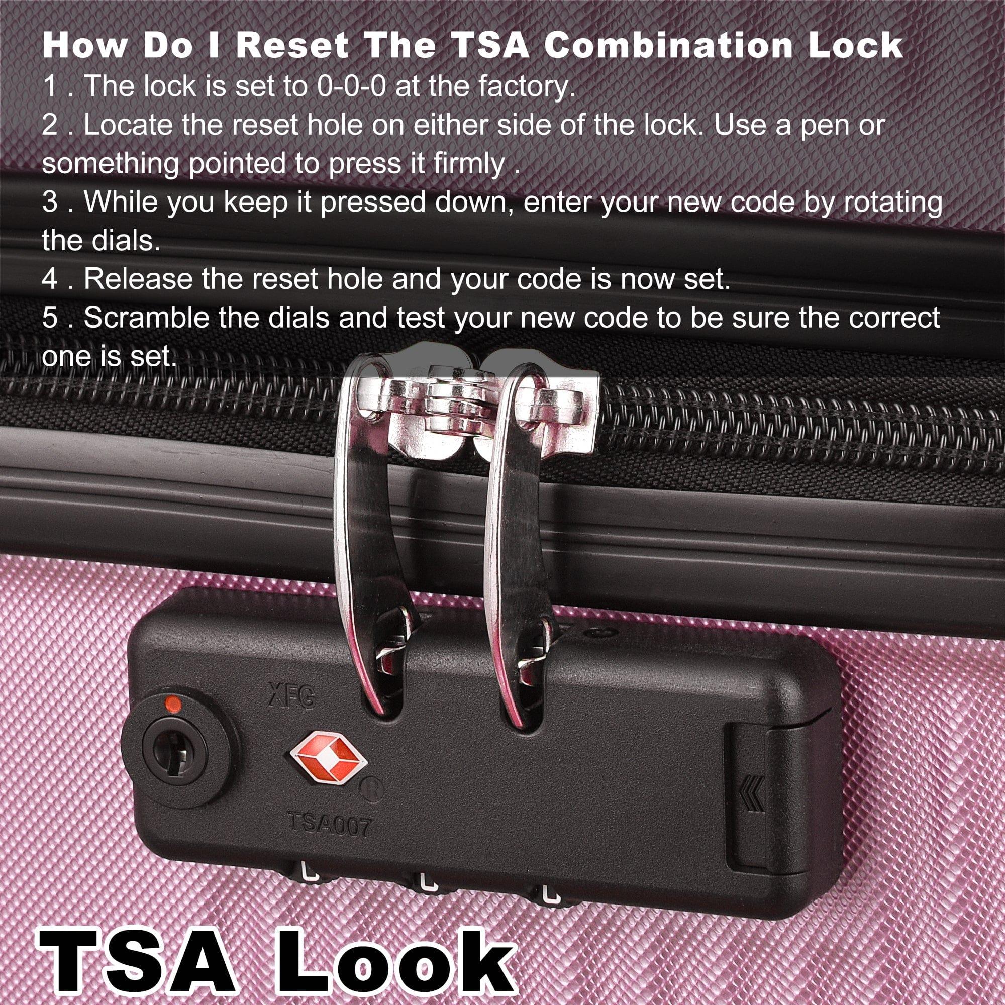 Shop 3 Piece Luggage with TSA Lock ABS, Durable Luggage Set, Lightweight Suitcase with Hooks, Spinner Wheels Cross Stripe Luggage Sets 20in/24in/28in Mademoiselle Home Decor