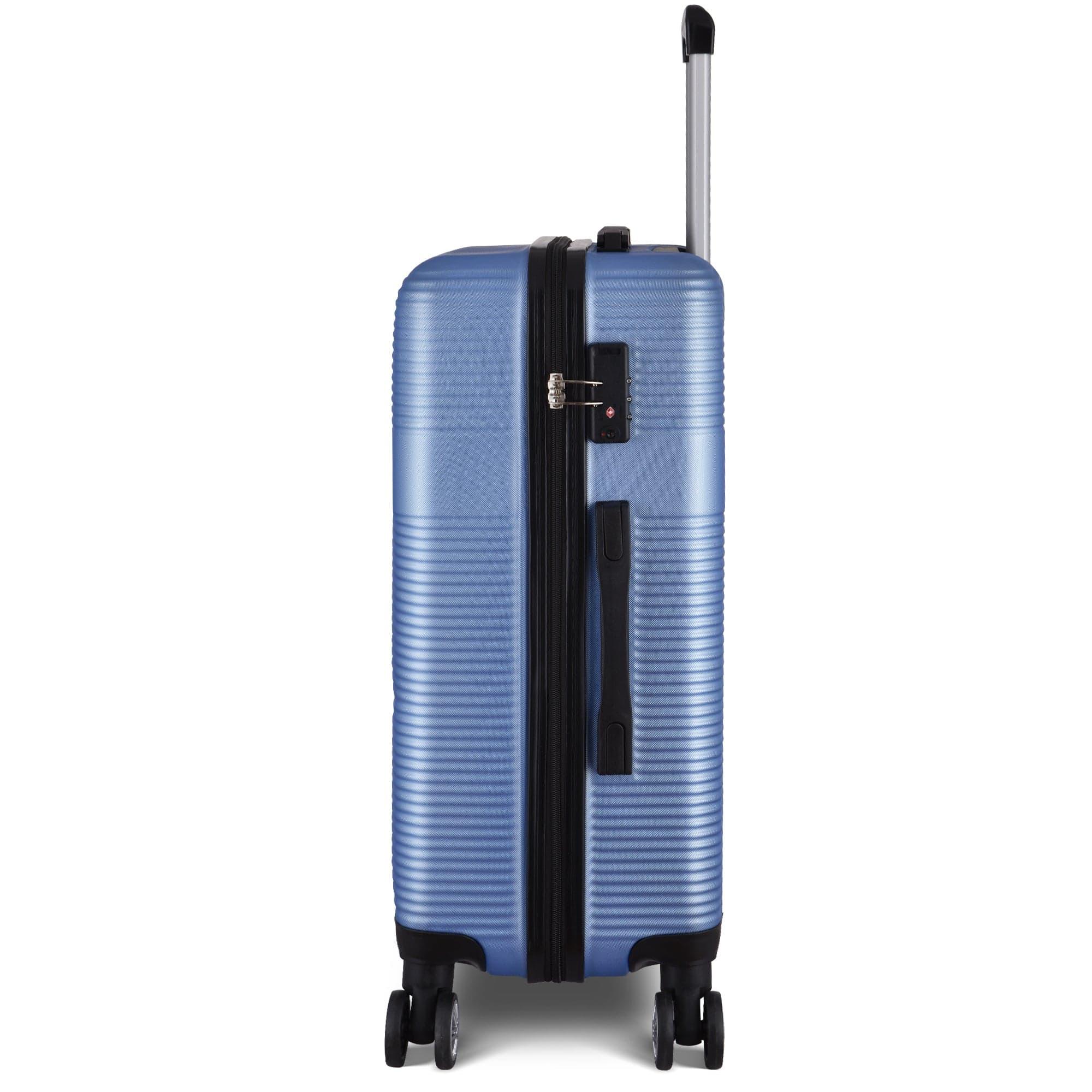 Shop 3 Piece Luggage with TSA Lock ABS, Durable Luggage Set, Lightweight Suitcase with Hooks, Spinner Wheels Cross Stripe Luggage Sets 20in/24in/28in Mademoiselle Home Decor