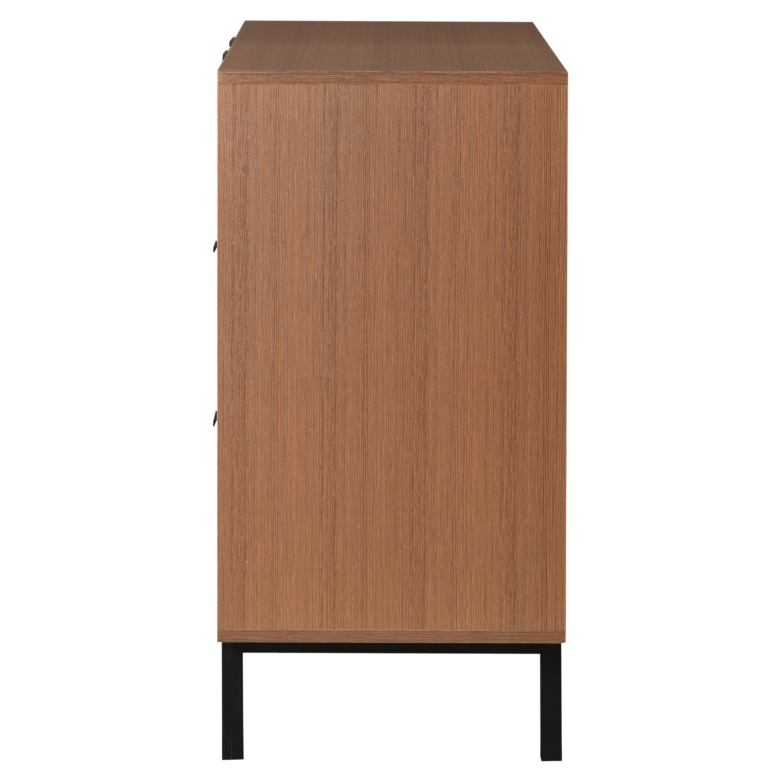 Shop TREXM Contemporary Style Sideboard Large Storage Space Console Table with Metal Legs and Handles (Tan) Mademoiselle Home Decor
