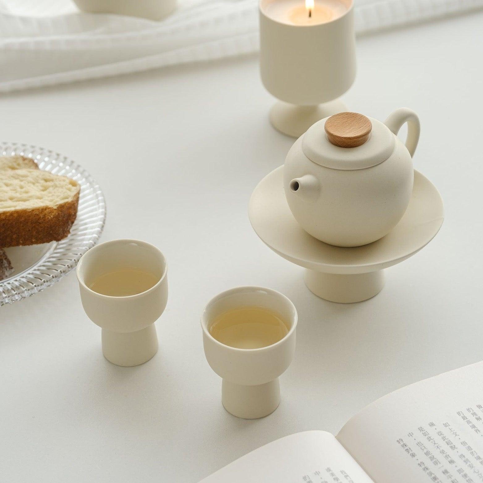 Shop 0 WENSHUO SHOUKEI Light Brewing Ceramic Tea Set,Fresh Cream Design,Japanese-style Tea Cup,Tea Pot,Goblet Tray Mademoiselle Home Decor