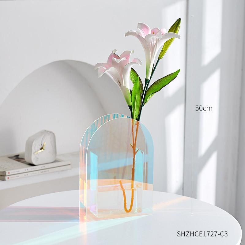 Shop 0 Combination G Rainbow Color Acrylic Vases Floral Container Decorative Shop Design Living Room Wedding Party Home Office Decoration Mademoiselle Home Decor